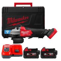 4933493553 MILWAUKEE M18 FSAGSVO125X-502X AKUMULIATORINIS KAMPINIS ŠLIFUOKLIS (125 MM, 2 X 5.0 AH)