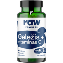Geležis ir Vitaminas C BIOACTIVE RAW POWDERS, 90 kaps.