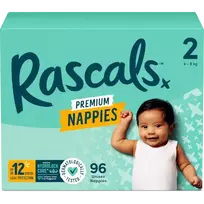 RASCALS sauskelnės, 2 dydis, 4-8 kg., 96 vnt.