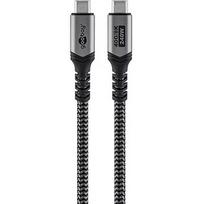 Goobay USB4 Gen 3x2 cable, USB-C male > USB-C male, 40Gbit/s (black/gray, 1.8 meters, PD, charging with up to 240 watts) 74213