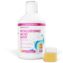 Essentials 100 Hyaluronic Acid Liquid - skystas maisto papildas su hialurono rūgštimi, vitaminu C ir siliciu, 500 ml