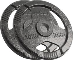 Olimpinis ketaus svorių rinkinys 2x10kg, skylė 51mm, diskas su rankenomis, REBEL ACTIVE | 5901890118552 | 5901890118552