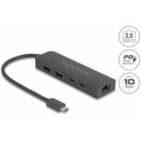 DELOCK 10Gbps USB šakotuvas su 2,5 Gigabit LAN prievadu ir PD 85 W | 64110 | 4043619641109