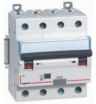 Legrand Vanpee Westerberg Kombinuotas jungiklis DX3 Automatinis saugiklis/HPFI C 10A 30mA 4P 6/10kA A tipo