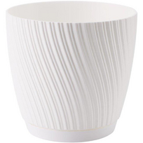 FORM PLASTIC Vazonas MIKA su padėklu 19cm, Baltas