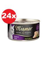 MIAMOR Feine Filets Naturell Chicken&Duck 24x80g vištiena ir antis savame padaže