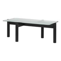 Juodos spalvos kavos staliukas su stikliniu stalviršiu 55x105 cm Kob – noo.ma