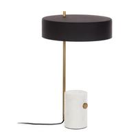 Balta-juoda stalinė lempa su metaliniu gaubtu (aukštis 53 cm) Phant - Kave Home