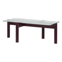 Bordo spalvos kavos staliukas su stikliniu stalviršiu 55x105 cm Kob – noo.ma