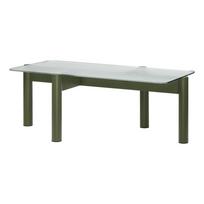 Žalios spalvos kavos staliukas su stikliniu stalviršiu 55x105 cm Kob – noo.ma