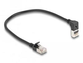 Delock RJ45 Ethernet cable Cat.6A S/FTP Slim 90° 0.25m black
