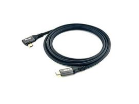 Equip USB-C 2.0 to C Cable, 90° Angle, 100W PD, Stainless Steel, 2.00m, Black