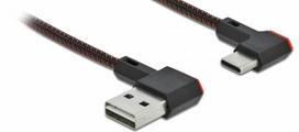 Delock USB-A 2.0 plug  USB-C angled plug 0.2m black