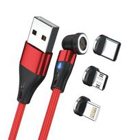 Realpower Magnetic cable 3 Amp, 2m, rotating with adapters