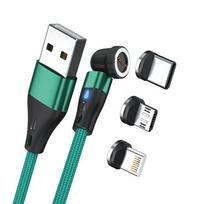 Realpower Magnetic cable 3 Amp, 2m, green with adapters