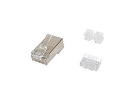 Equip Cat6a shielded RJ45 connectors, 100 pieces, transparent.