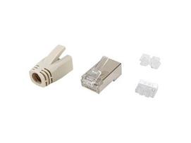 Equip Cat6a shielded RJ45 connector set 100pcs transp. poly bag
