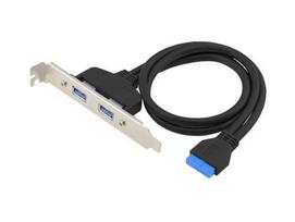 Conceptronic Slot cover 19/20-Pin-2xUSB-A3.0 Bu/St   black