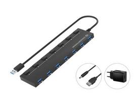 Conceptronic 7-Port USB 3.0 Hub to 7x USB 3.2 Gen 1/DC with m. Net. sw