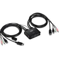 TRENDNET KVM Switch 2-Port Kit, 4K DisplayPort