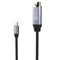 Inca HDMI1.4 to USB-C adapter, straight/straight, 4K@60Hz, 2.00m, gray