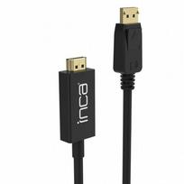 Inca DisplayPort to HDMI adapter, 4K-UHD, silver, 1.80m, black