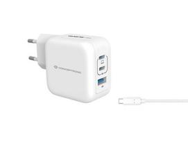 Conceptronic 3-Port GaN Charger 2xUSB-C/1x67W PD 3.0/PPS ws