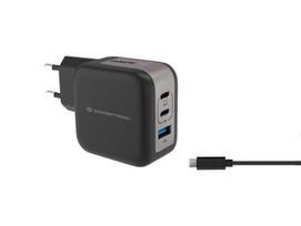 Conceptronic 3-Port GaN Charger 2xUSB-C/1x67W PD 3.0/PPS sw