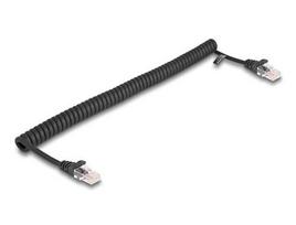 Delock Cat.5e RJ45 spiral cable connector to connector, 1m, black