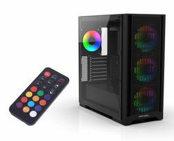 Inca Mid-Tower case/ATX/metal  AND  glass/USB/RGB, black