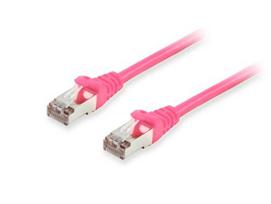 Equip Cat6A patch cable, S/FTP, 2xRJ45, 20.00m, pink, LSZH, polyethylene bag