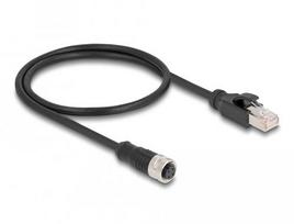 Delock M12 Adapter Cable D-coded 4 Pin BU to RJ45, 50 cm