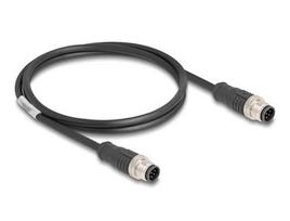 Delock M12 Cable A-coded 8-pin plug to plug PVC 1 m