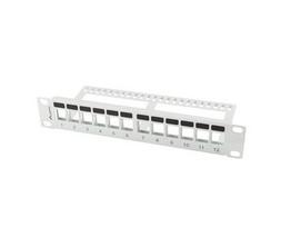 LANBERG 10" Patch Panel, 1U, 12-Port Keystone Organizer