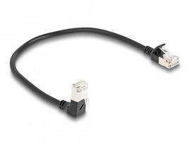 Delock RJ45 Cat.6A S/FTP Slim 90° down 0.25m cable