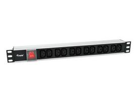 Equip 19" Power strip 12xIEC 60320 C13+Switch sw. Alu.