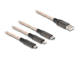 Delock USB RGB Charging Cable 3 in 1 Type-A to Lightning 1.20m