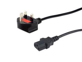 Equip Power cable UK-BS1363 - C13 St/Bu black 3.00m PVC poly bag
