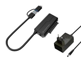 Conceptronic USB-A3.0/-C to SATA 2.5/3.5" adapter, black
