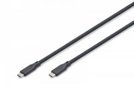 Digitus USB 4.0 Type C to C Silicon St/St 0.5m Black Cable
