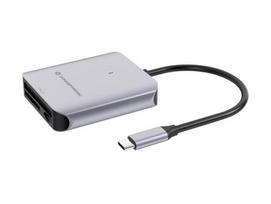 Conceptronic USB-C 3.2 to SD/TF 4.0/CFast 2.0 card reader, black