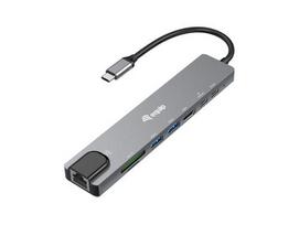 Equip USB-C to HDMI/GBE/2xUSB-A adapter, 4K/30Hz, 0.25m Aluminum.
