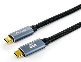 Equip USB-C 3.2 to C Gen2 4K, 100W PD, Stainless Steel, 3.00m, Black