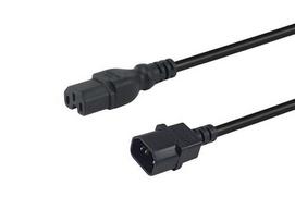 Equip Black power cord C14 - C15, 3.00m, St/BU