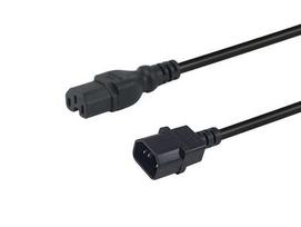 Equip Black power cord C14 - C15, 1.80m, St/BU