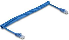 Delock RJ45 spiral cable connector to connector Cat.6 UTP 0.8 m