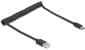 Delock USB 2.0 Spiral Cable USB Type-A Connector to USB Type-C