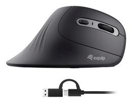 Equip Ergonomic USB-A/USB-C Mouse, 1.80m, Right-handed, Black