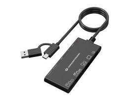 Conceptronic USB A/C to SD/TF 3.0/7-in-1 Card Reader, Black