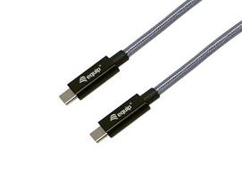 Equip USB-C 3.2 - C Gen2x2 Cable, 240W PD, Stainless Steel, 3.00m, Black